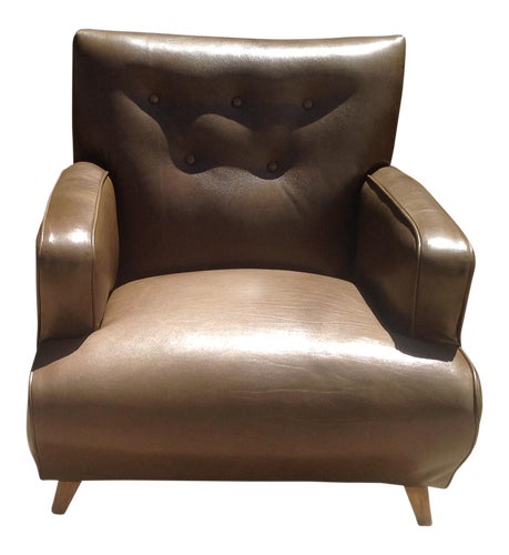 Mid-Century Modern Leather Club Chair
