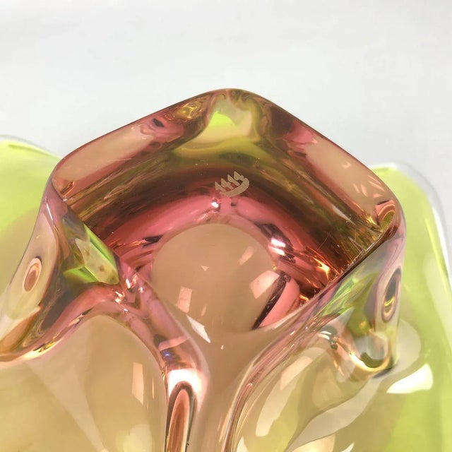 Vintage Art Glass Bowl from Chribska Glass Work, 1960s For Sale - Image 10 of 11