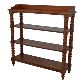 Barley Twist Leg 4 Tier Etagere Console Shelf For Sale