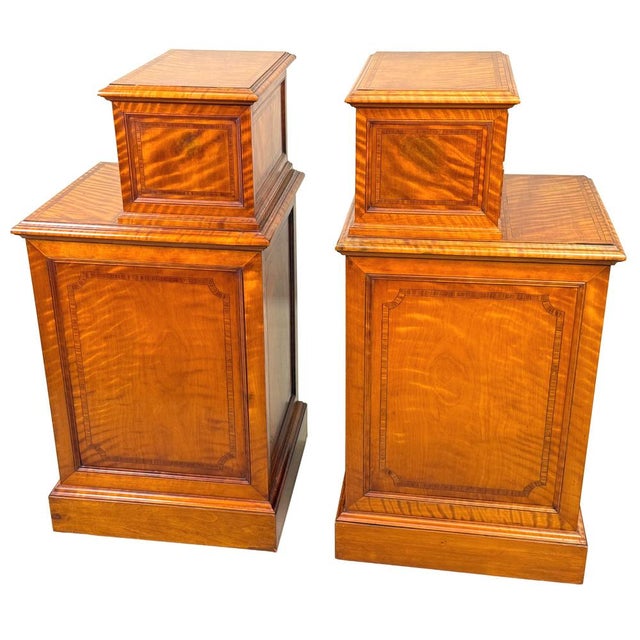 Wood Antique Satinwood Bedside Chests, 1890, Set of 2 For Sale - Image 7 of 13