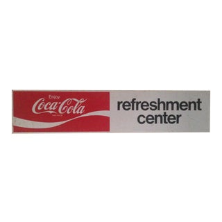 Vintage Metal Coca Cola Advertisement Sign For Sale