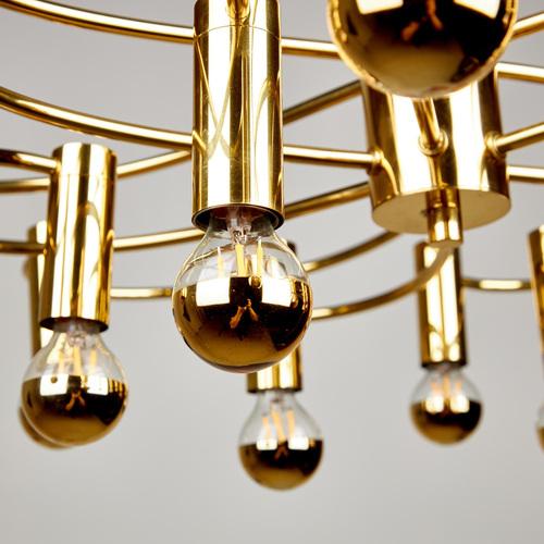 Brass Chandelier by Hans Wilfried Hegger for Cosack, 1970s For Sale - Image 3 of 11