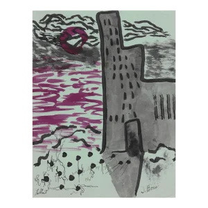 1950s James Bone Modern Landscape Painting