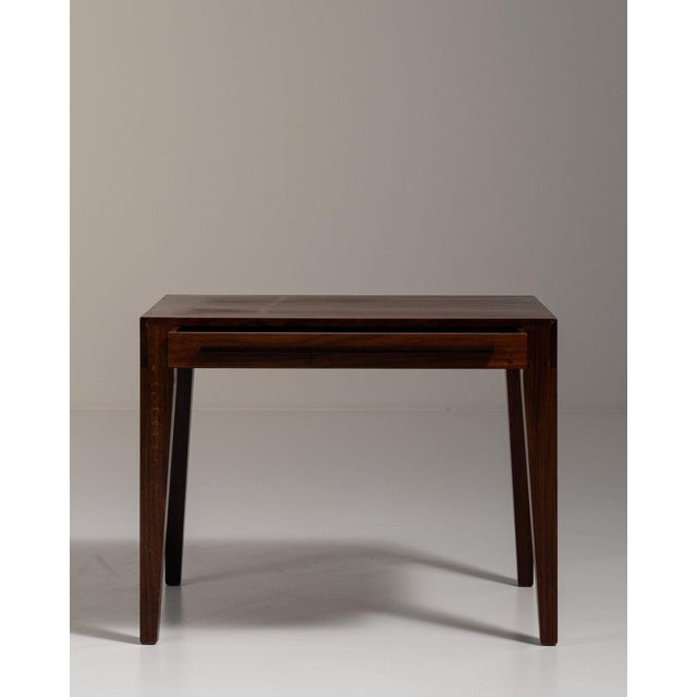 Wood 1960-1969 Denmark Rich Walnut Brown Walnut Side Table For Sale - Image 7 of 11