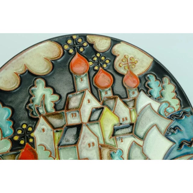 Wall Plate by Gustav Heinkel for Karlsruher Majolika, 1930s For Sale - Image 5 of 8