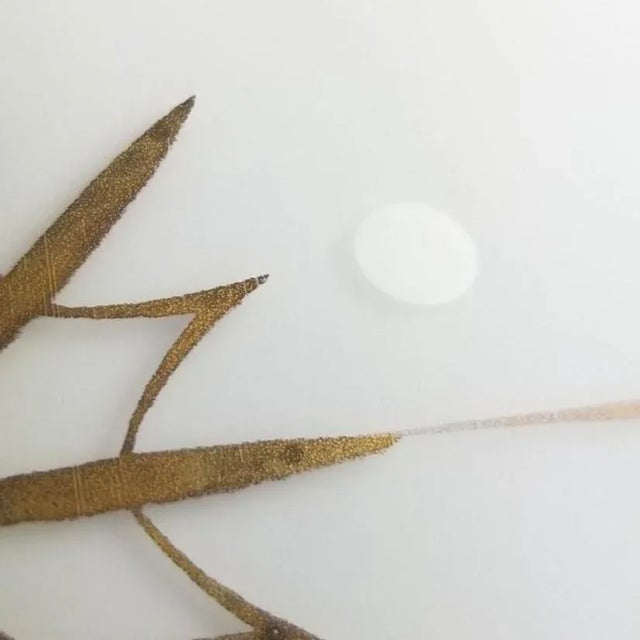 White L&l Loevsky Halcolite Round Globe Glass Shade Ceiling Light Fixture White Gold Design For Sale - Image 8 of 12