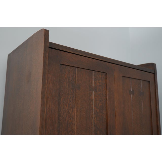 Stickley Mission Oak Entertainment Unit Armoire For Sale - Image 12 of 18