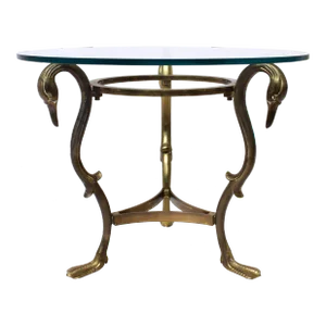Brass Glass Maison Jensen Swan Side Cocktail Table
