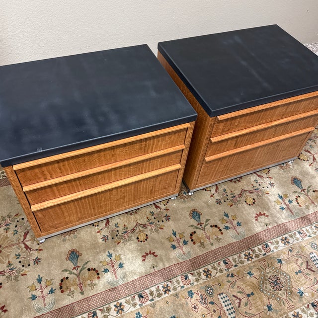 Eucalyptus Wood + Stone Top Nightstands, Pair For Sale - Image 12 of 12