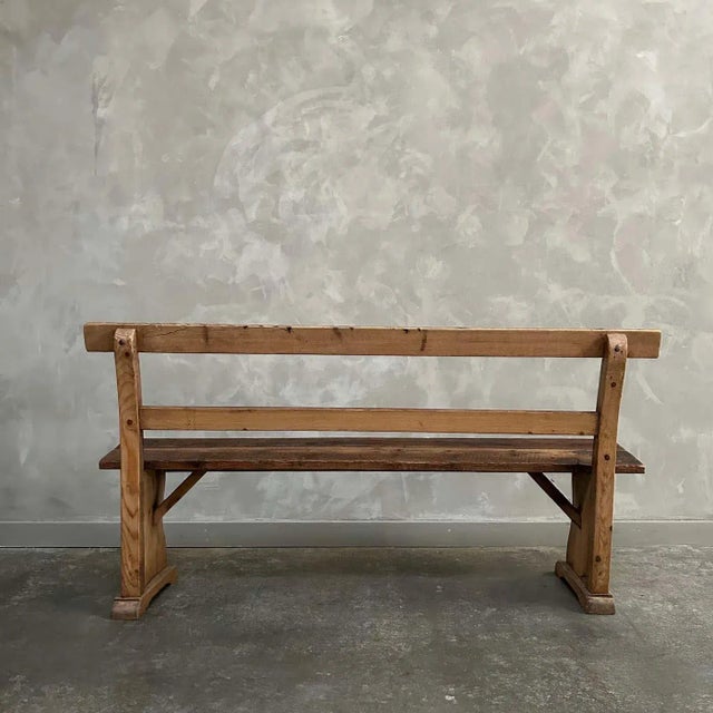 Brown Early 19th Century Pine Settle Bench For Sale - Image 8 of 12