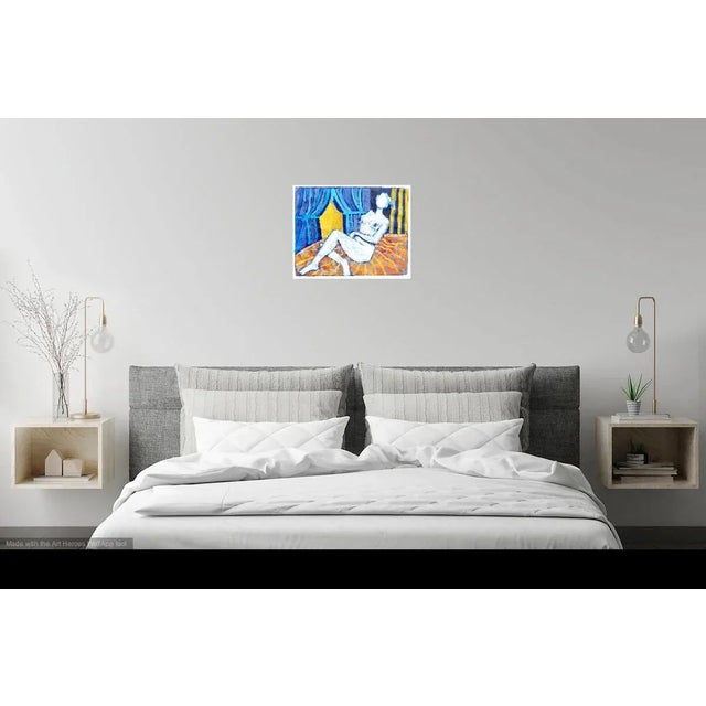 "French Model" Contemporary Ink and Gouache Painting by Martha Holden’ For Sale - Image 4 of 6