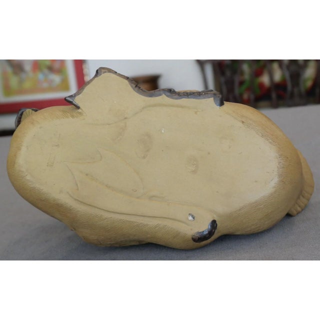 Vintage Circa 1970 Chinese Shiwan Pottery Duck Laying Down Figurine For Sale In New Orleans - Image 6 of 6