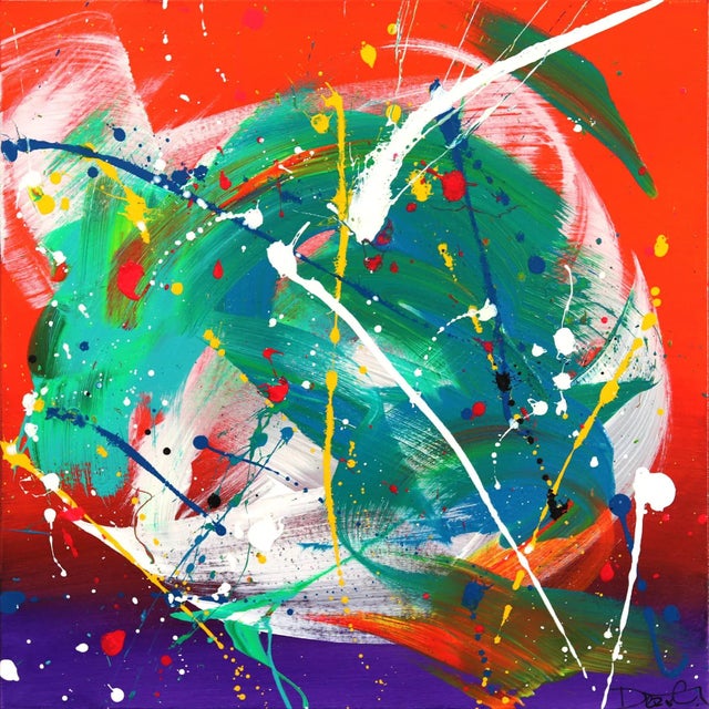 "Color Burst" Contemporary Original Postmodern Acrylic Painting by Dez Gaskin For Sale