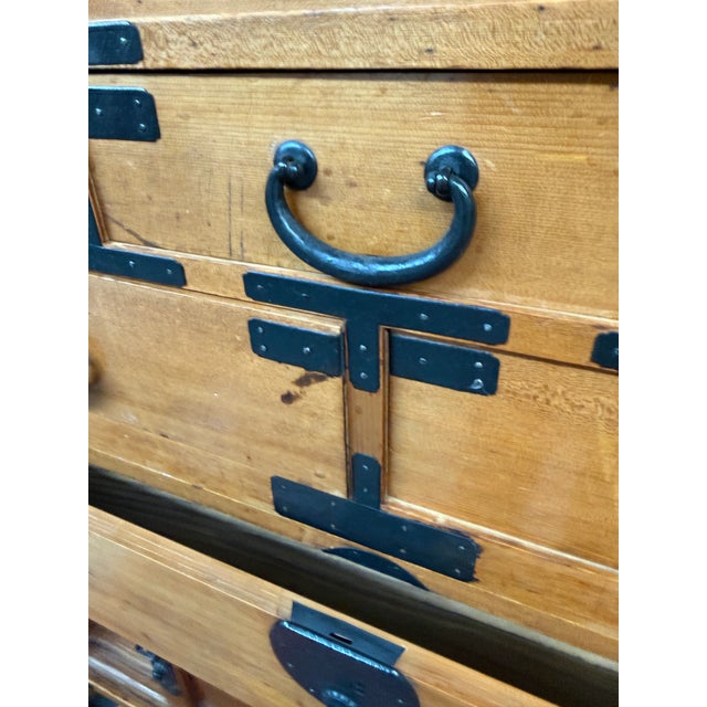 Japanese Tansu Chest of Drawers, Two Piece For Sale - Image 4 of 12