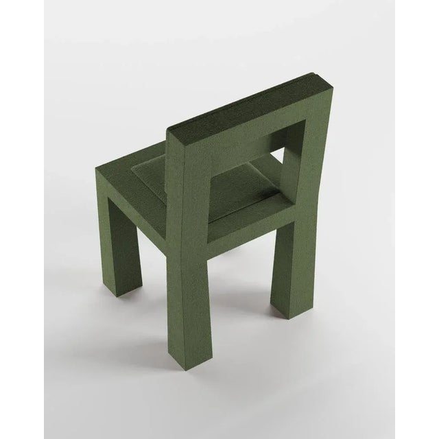 Not Yet Made - Made To Order Modern Raw Chair in Green Bouclé from Collector For Sale - Image 5 of 6