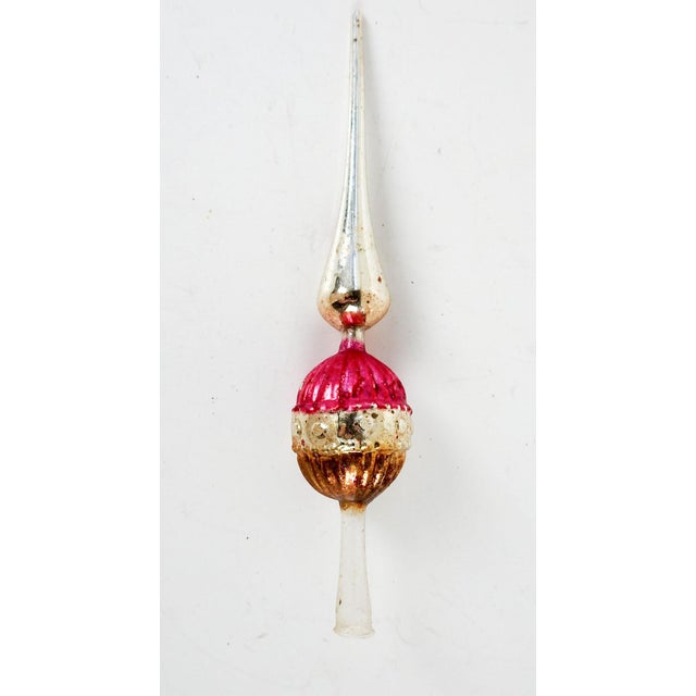 Small Vintage Hot Pink Hand Blown Mercury Glass Christmas Tree Topper Spire Chairish