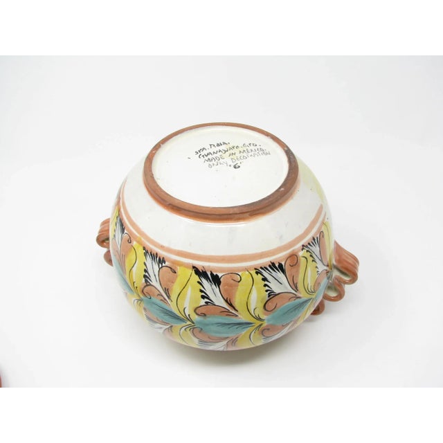 Vintage Mayolica Santa Rosa Folk Art Mexican Majolica Pottery Lidded Urn or Jar With Fruit Decoration For Sale - Image 11 of 13