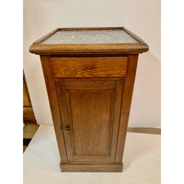 Antique Oak and Marble Cabinet Stand For Sale - Image 13 of 13