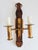 Vintage Spanish Revival Gilded Wrought Iron & Wood Wall Sconces-a Pair For Sale - Image 4 of 12