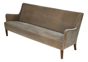 Danish 4-Seater Sofa with Light Green Furniture Velour, 1960s