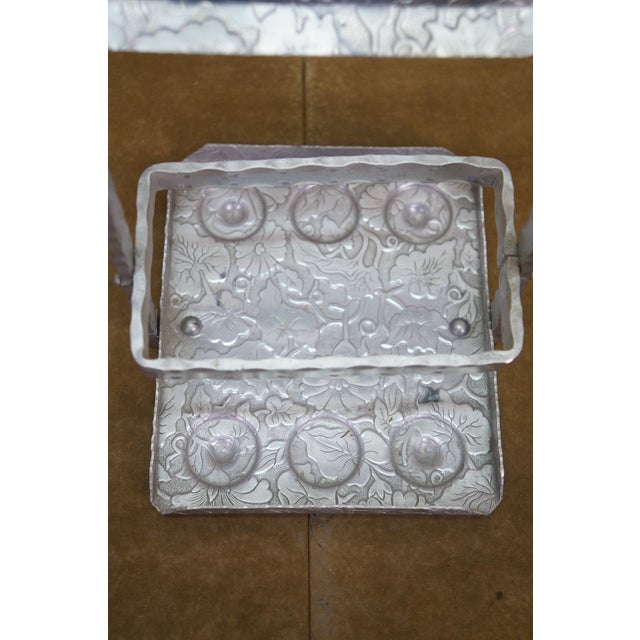 Antique Tantalus Bar Liquor Decanter Set w/ 6 Shot Glasses & Locking Case 12" For Sale - Image 12 of 18