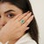 Green 8.8 Carat Emerald & Diamond Halo Silver Engagement Ring, Size 8 For Sale - Image 8 of 11