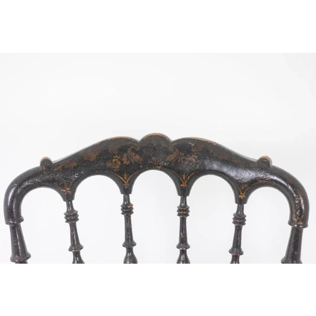 Wood Napoléon III Caned Chair in Turned and Blackened Wood For Sale - Image 7 of 11