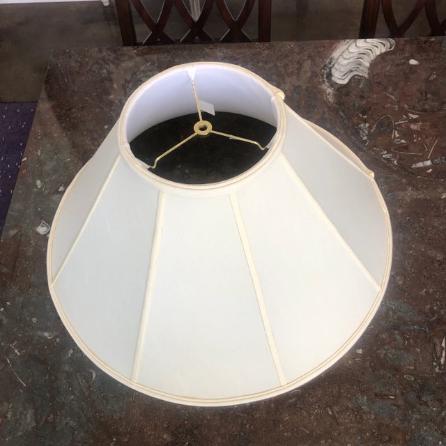 Mid-Century Modern 1990s Coolie Style Silk Floor Lamp Shade For Sale - Image 3 of 11