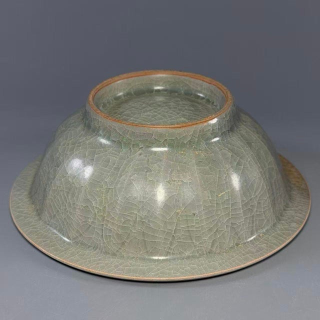Antique Chinese Longquan Celadon Bowl With Twin Fish Relief For Sale - Image 6 of 7