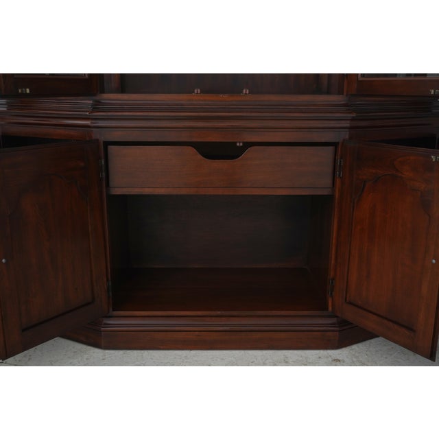 Brown 1980s Harden Cherry 2 Piece 4 Door China Cabinet For Sale - Image 8 of 18