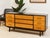 Wood Mid 20th Century Black and Mahogany Mid-Century Nine Drawer Dresser For Sale - Image 7 of 11