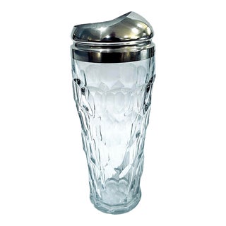 1930's Sterling Silver and Cut Glass Martini Cocktail Pitcher For Sale