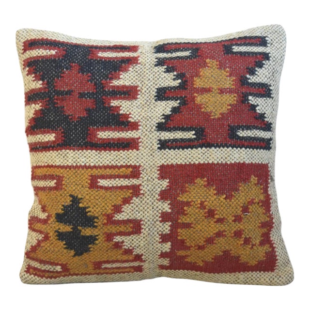 Southwestern Handwoven Kilim Feather/Down Pillow For Sale