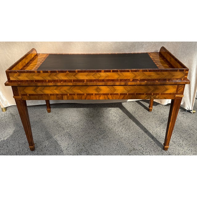 Antique Marquetry Writing Desk in Walnut and Exotic Veneers, 1700s For Sale - Image 9 of 12