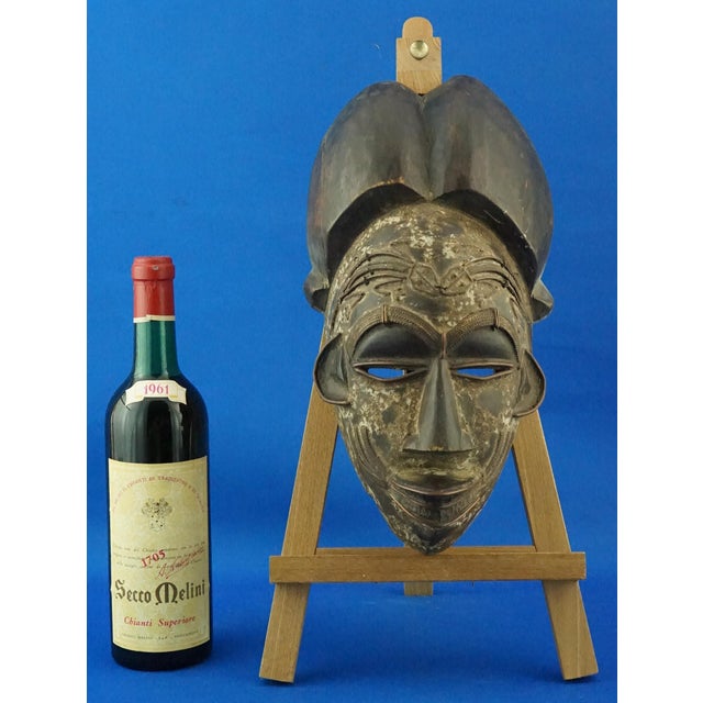 Antique African Ethnic Tribal Mask in Wenge Wood and Copper, 1890s For Sale - Image 9 of 18