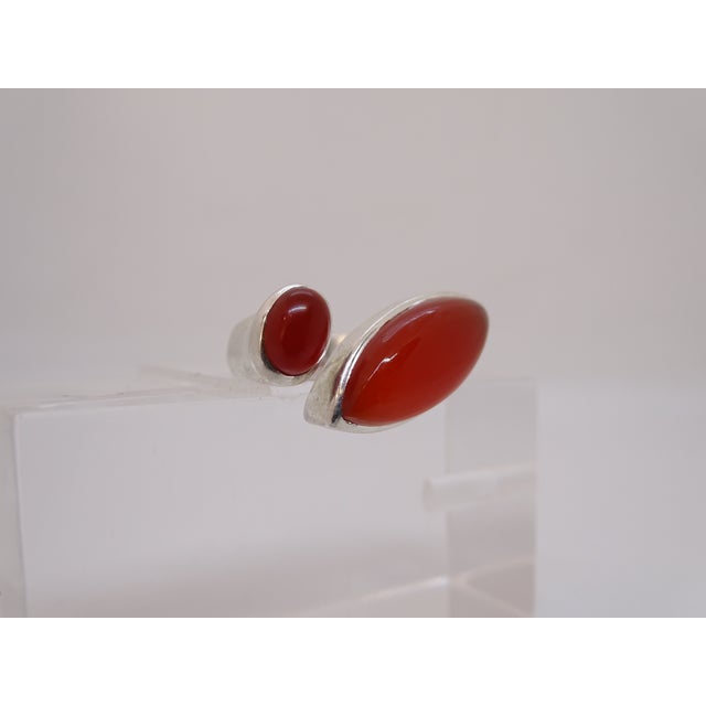 Metal You and Me Ring with Carnelian in 925 Sterling Silver, 2010s For Sale - Image 7 of 18
