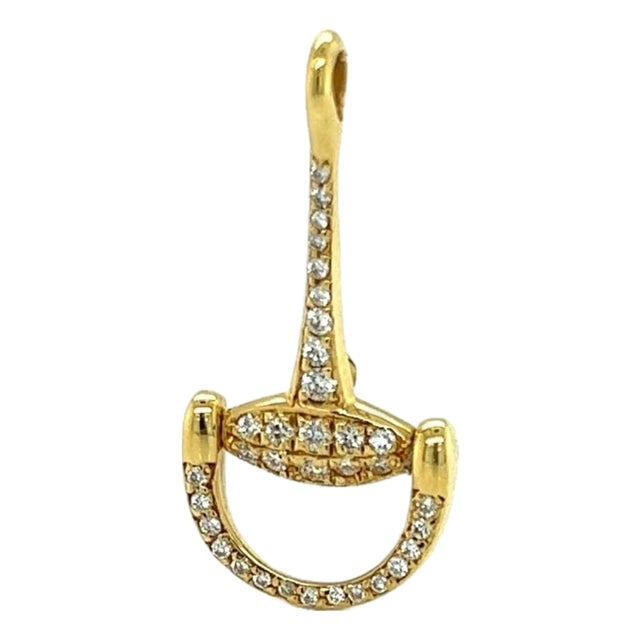 Mid 20th Century Roberto Coin 18k Yellow Gold Diamond Snaffle Horse-Bit Charm Pendant For Sale