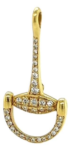Mid 20th Century Roberto Coin 18k Yellow Gold Diamond Snaffle Horse-Bit Charm Pendant