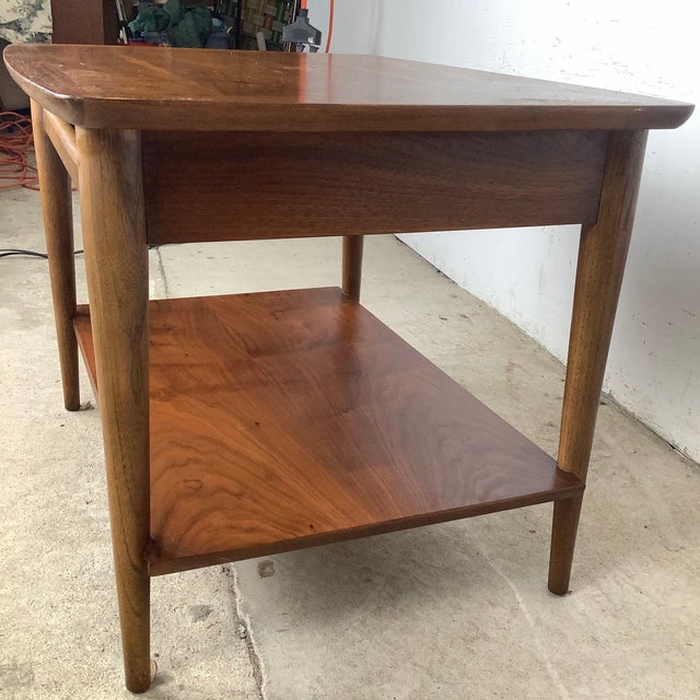 Lane Perception Walnut End Table — Two-Tier, Single Drawer For Sale In Philadelphia - Image 6 of 12