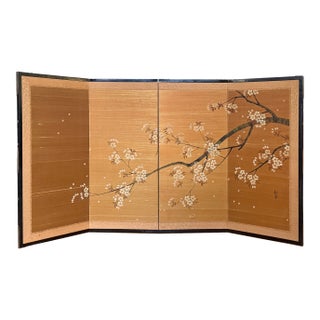 Vintage Japanese Byobu Folding Screen For Sale