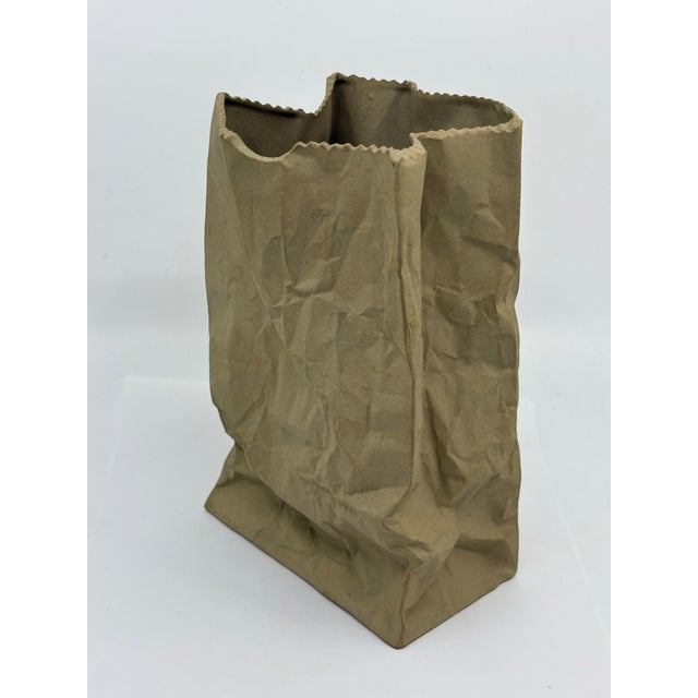 Vintage pop art ceramic paper bag. Unique piece of art! No markings Circa 1970s