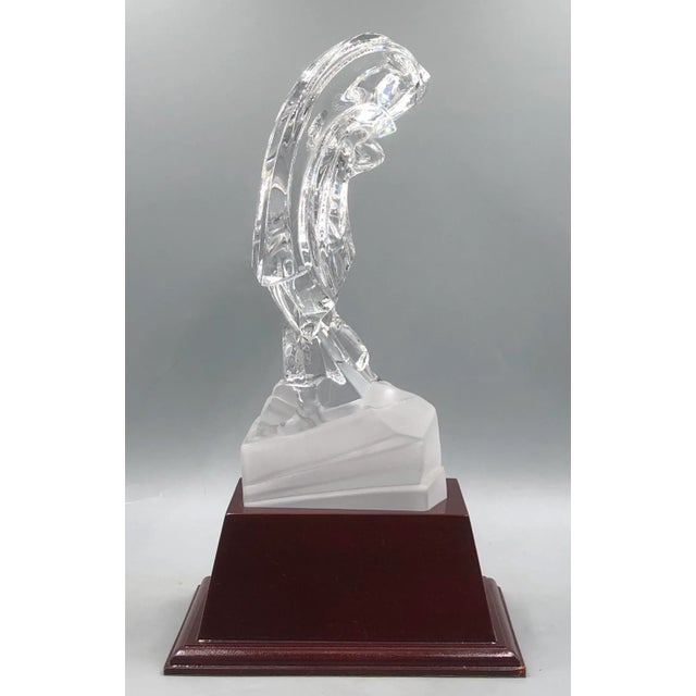 Crystal Glass Golfer on Wooden Base from Sevres France For Sale - Image 6 of 18