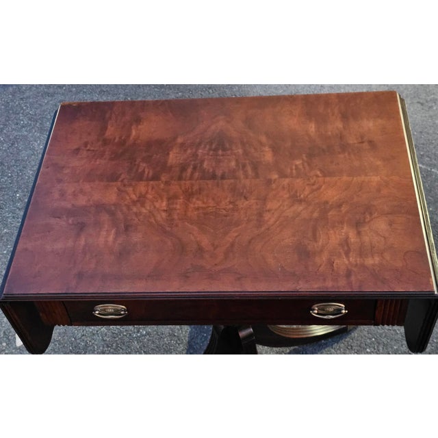 Early 20th C. George III Walnut Pedestal Drop-Leaf Sofa Table, Refinished For Sale - Image 10 of 10