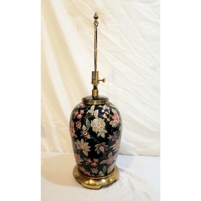 Mid 20th Century Vintage Paul Hanson Famille Noire Chinoiserie Table Lamp | Designer Lighting Accent For Sale - Image 5 of 10