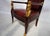 Wood Mid 20th Century Red Leather Empire Style Armchair With Gilded Figures For Sale - Image 7 of 11