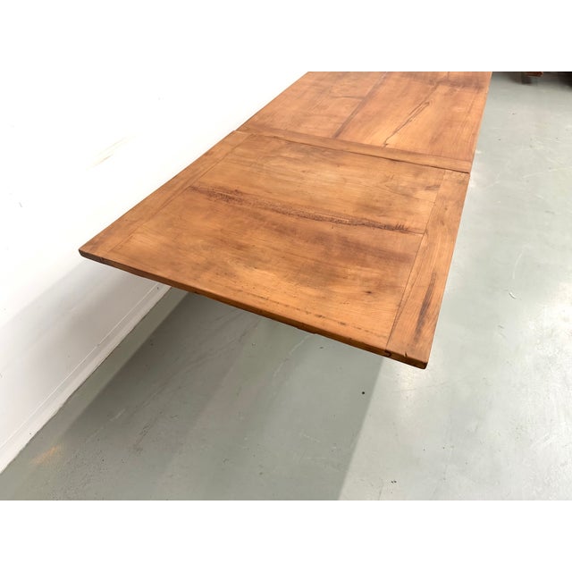 Large Extendable Farmhouse Table in Cherry Wood, 1890s For Sale - Image 16 of 18