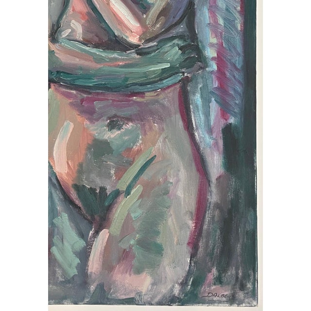 1970s Impressionistic Nude Color Study - Oil on Canvas by Hannah Dalbey #1 - For Sale - Image 4 of 7