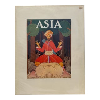 1925 Original Asia Magazine Cover, March Frank McIntosh, Art Deco, Matted For Sale