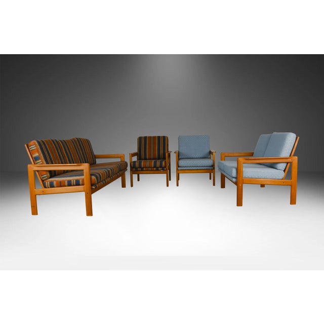 1970s Danish Modern Teak Room Set Sofa Loveseat and Pair of Armchairs For Sale - Image 9 of 12