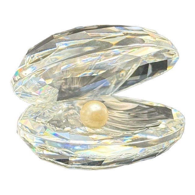 Swarovski Silver Crystal "Shell With Pearl" Figure (Boxed) For Sale